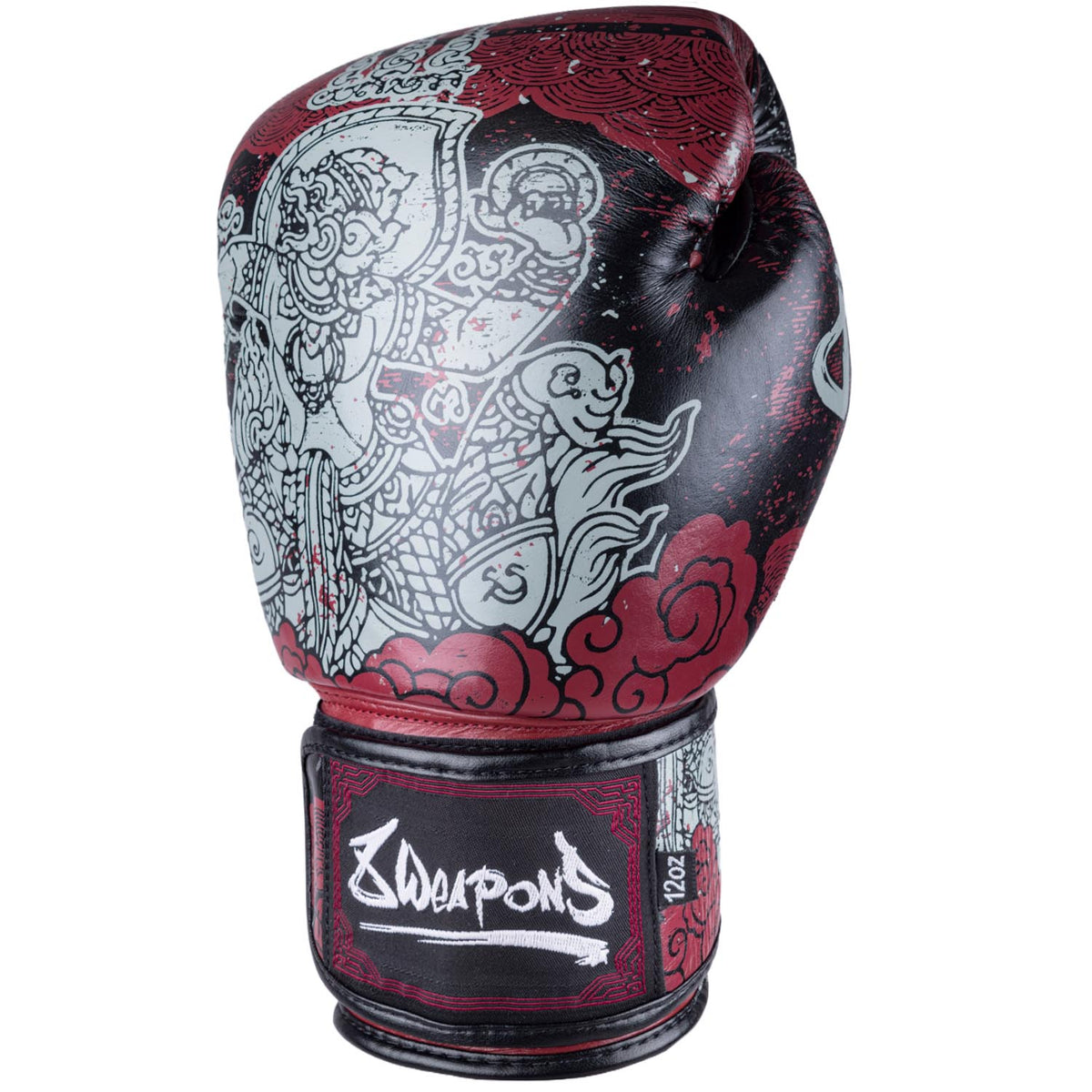 hanuman gear 8 WEAPONS Boxing Gloves, Hanuman Yant, black-red – 8 WEAPONS Fightgear Shop