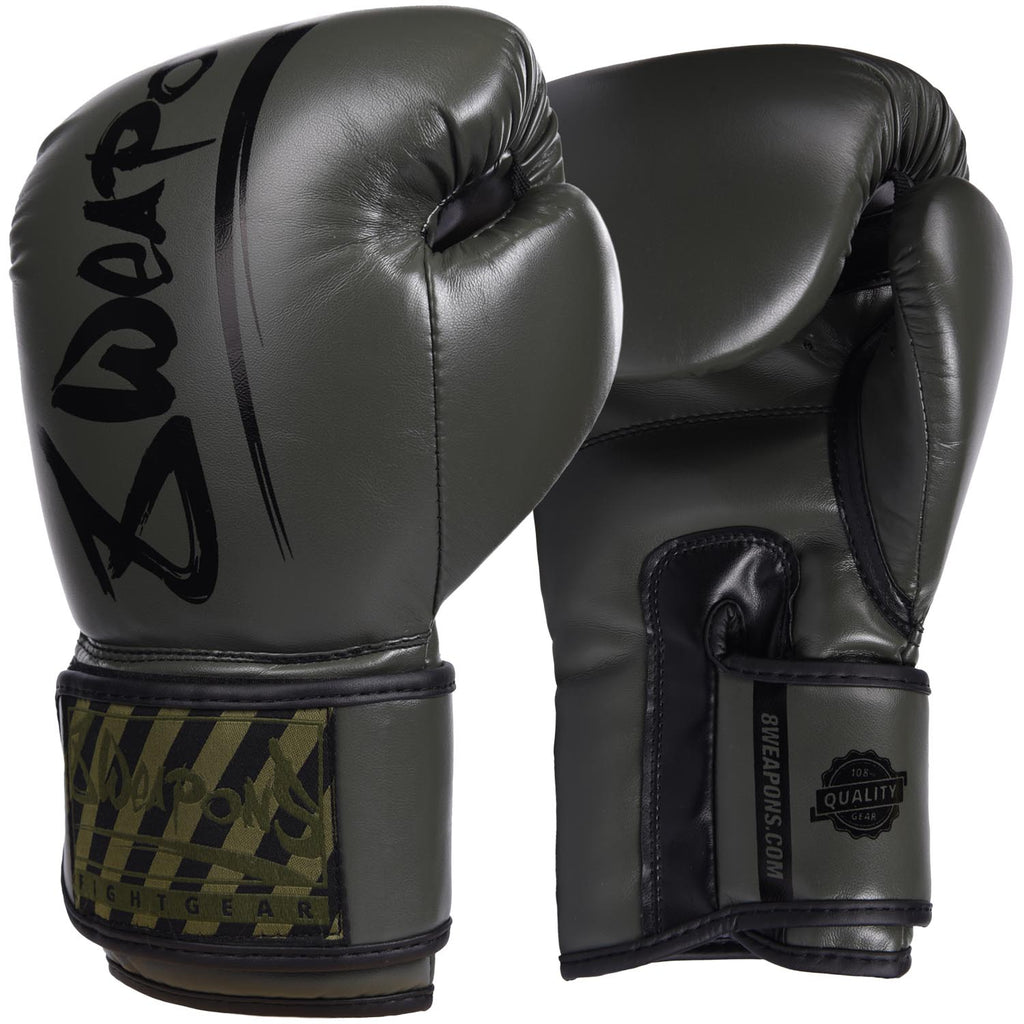 8 WEAPONS Boxing Gloves, Unlimited, olive-black