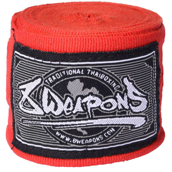8 WEAPONS Hand Wraps, semi-elastic, 5 m, red