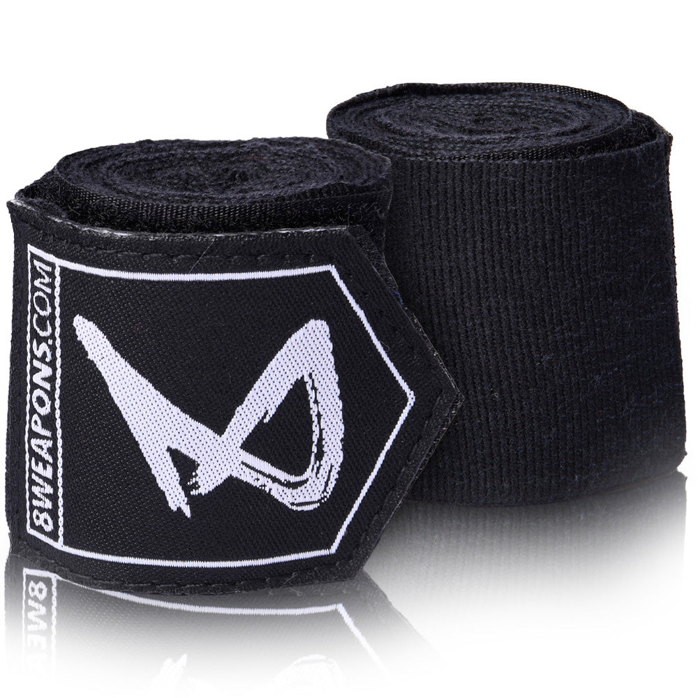 8 WEAPONS Hand Wraps, semi-elastic, 2 m, black