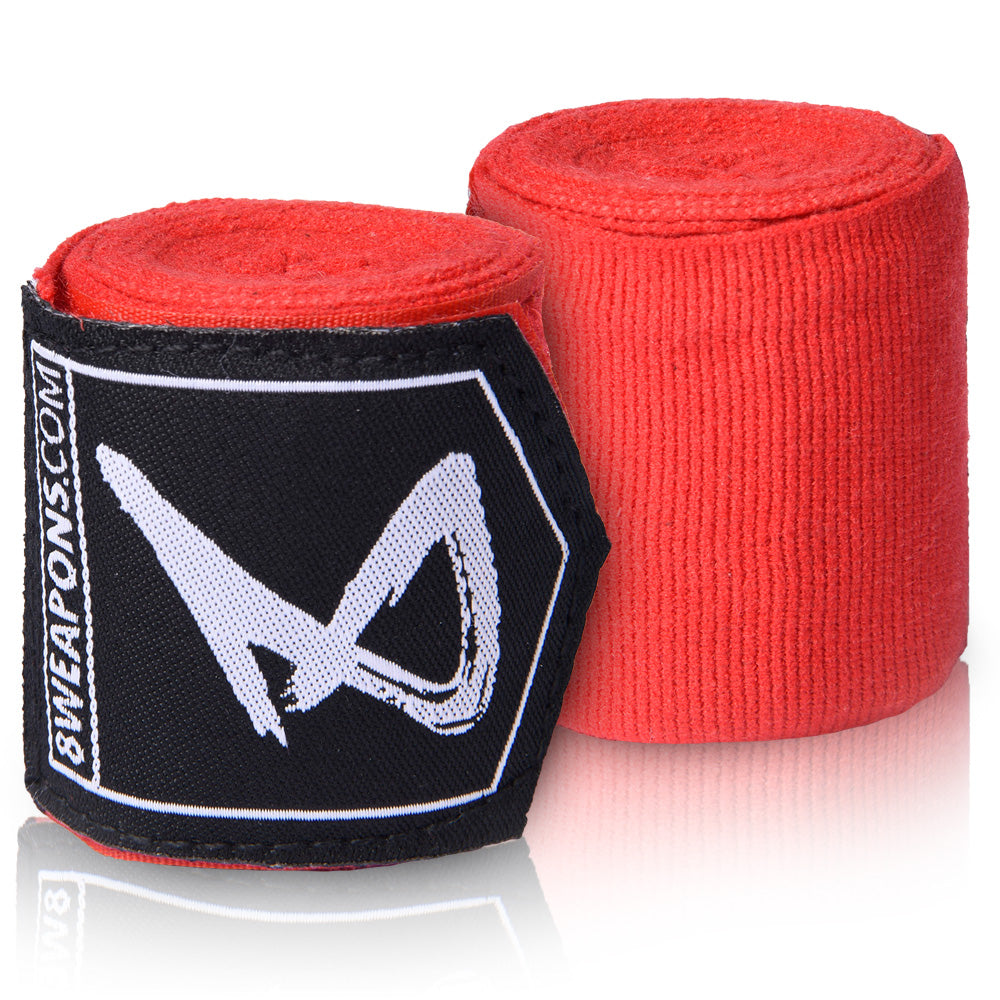 8 WEAPONS Hand Wraps, semi-elastic, 2 m, red