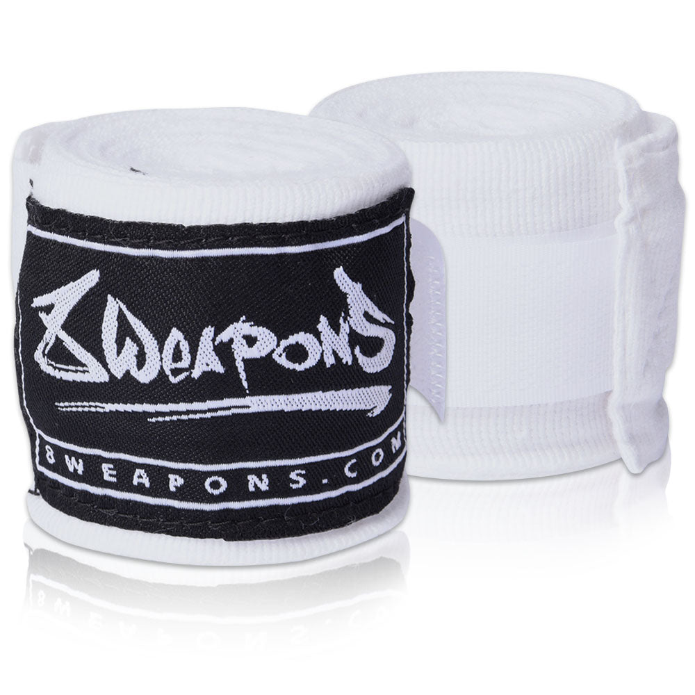 8 WEAPONS Hand Wraps, semi-elastic, 3.5 m, white