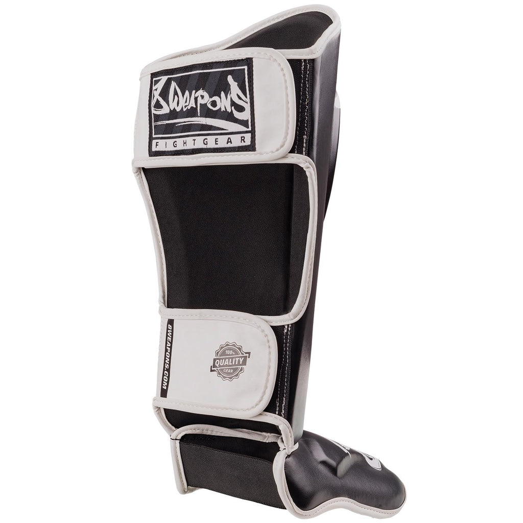 8 WEAPONS Shin Guards, Unlimited 2.0, black-white – 8 WEAPONS