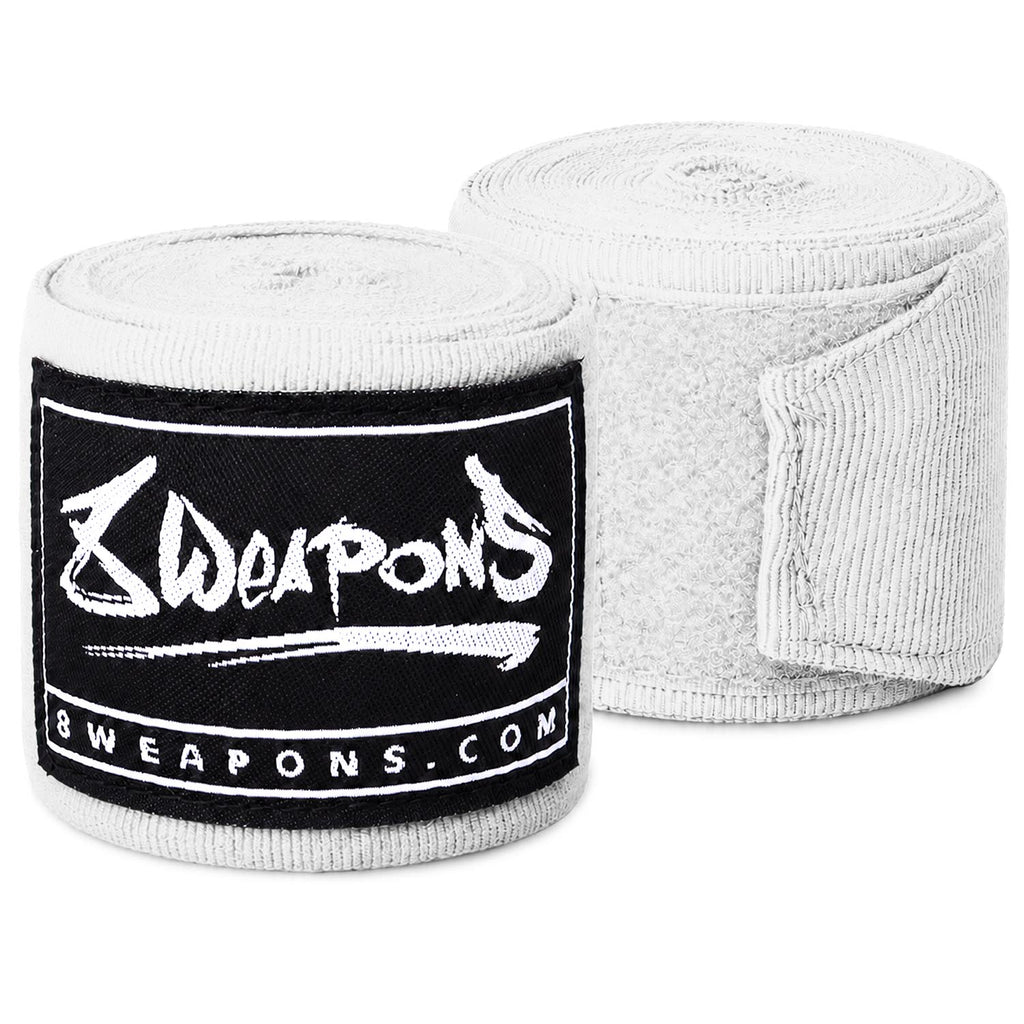 8 WEAPONS Hand Wraps, semi-elastic, 3.5 m, white