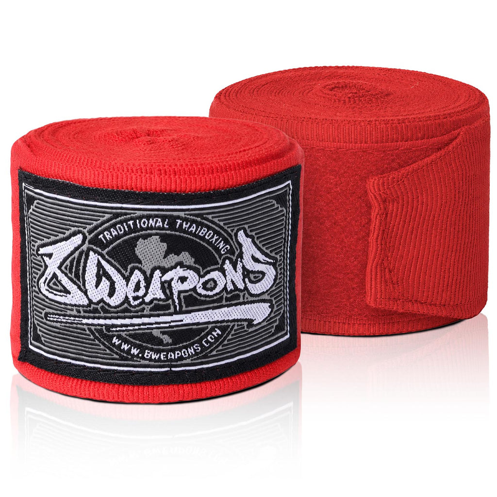 8 WEAPONS Hand Wraps, semi-elastic, 5 m, red