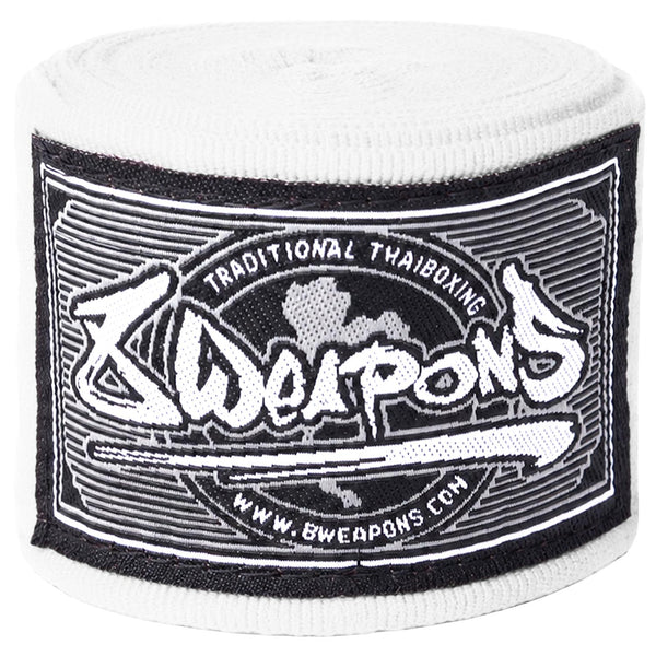 8 WEAPONS Hand Wraps, semi-elastic, 5 m, white