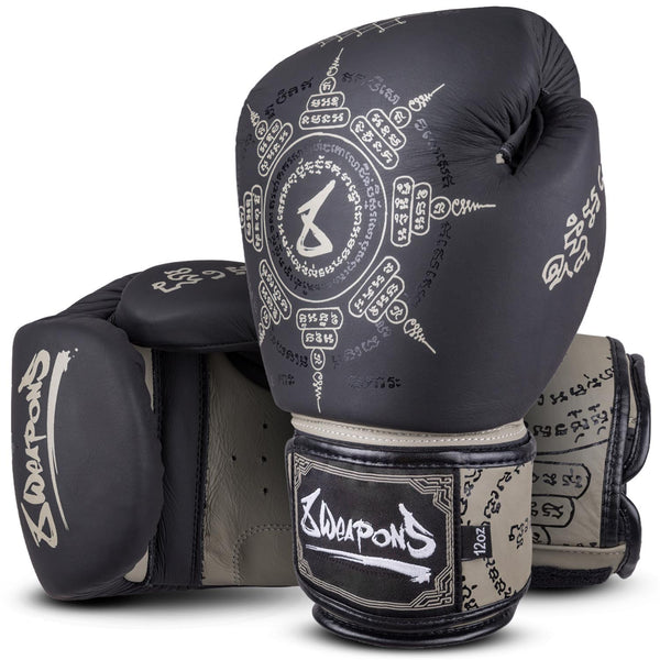 8 WEAPONS Boxing Gloves, 8 Ways Yant, black-sand