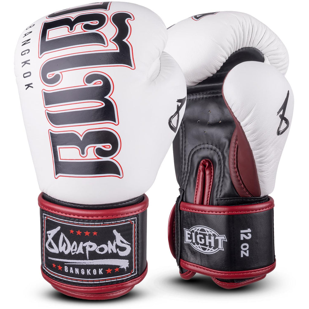8 WEAPONS Boxing Gloves, Bangkok, white-black