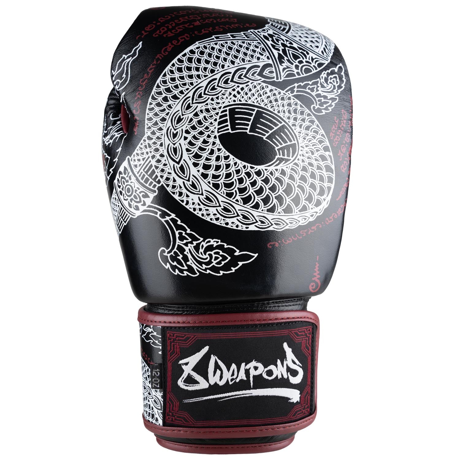 8 WEAPONS Boxing Gloves, Sak Yant Naga, black-maroon – 8 WEAPONS ...