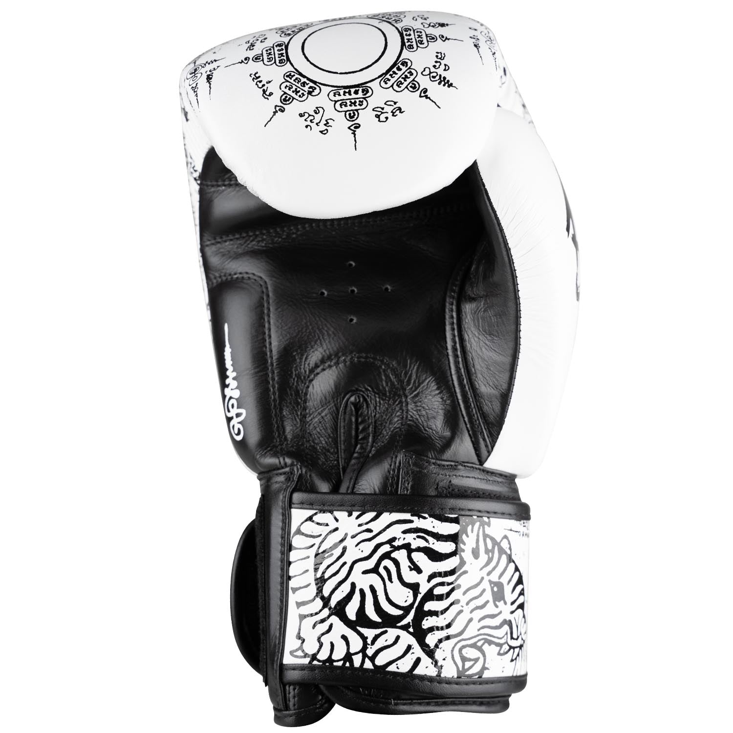 8 WEAPONS Boxing Gloves, Sak Yant Tigers, white-black – 8 WEAPONS ...