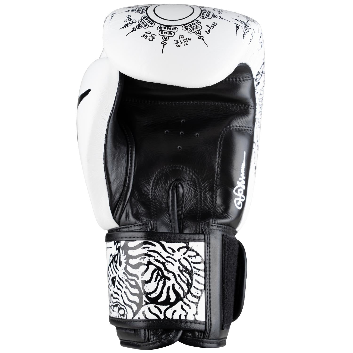 8 WEAPONS Boxing Gloves, Sak Yant Tigers, white-black – 8 WEAPONS ...