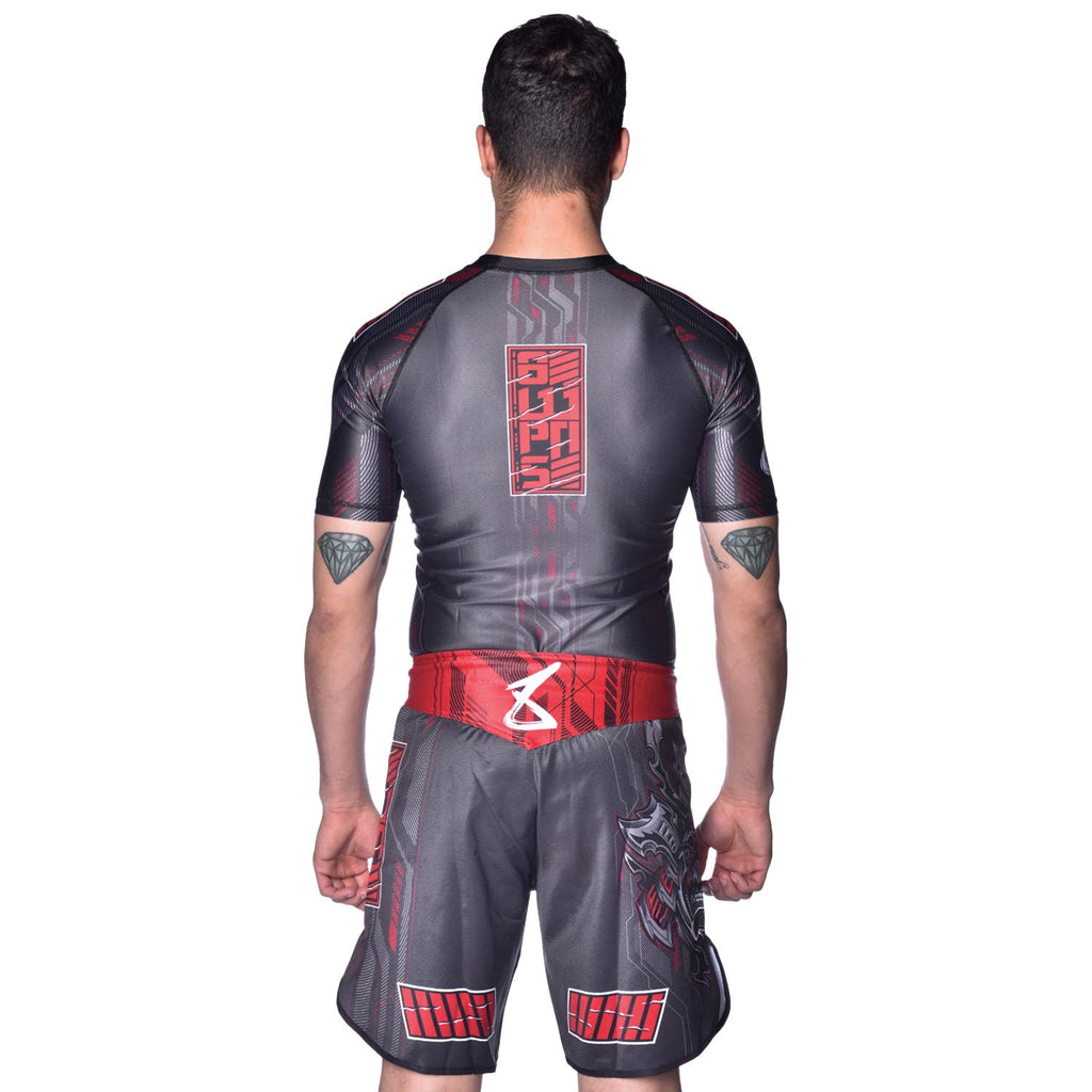 8 WEAPONS Fight Shorts, Samurai 2.0, black-red – 8 WEAPONS