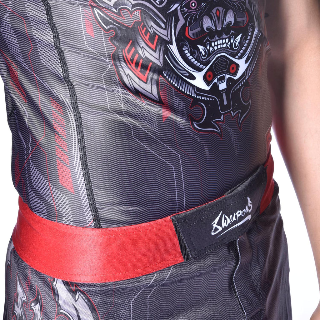 8 WEAPONS Fight Shorts, Samurai 2.0, black-red – 8 WEAPONS
