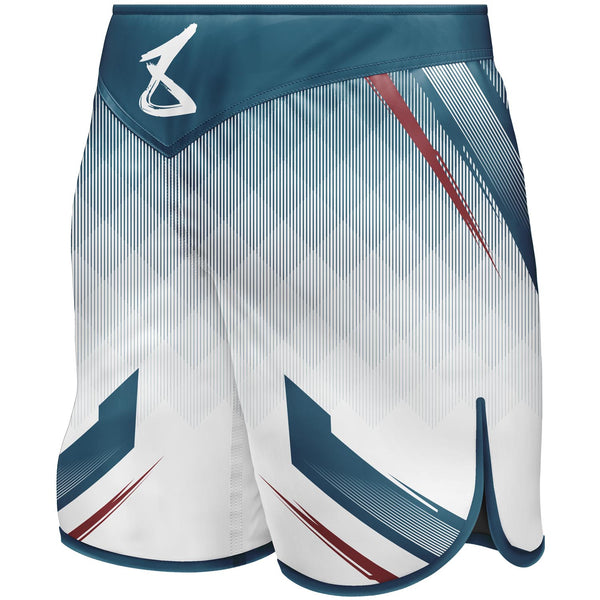 8 WEAPONS Fight Shorts, Shift, white-navy-red
