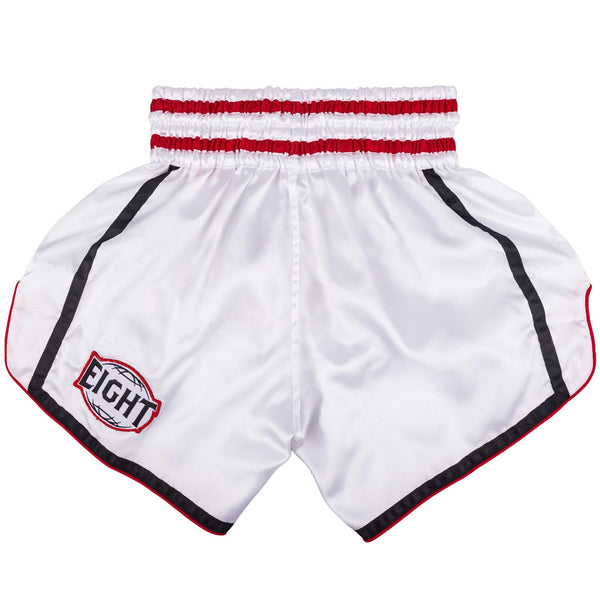 8 WEAPONS Muay Thai Shorts, Bangkok, white-black