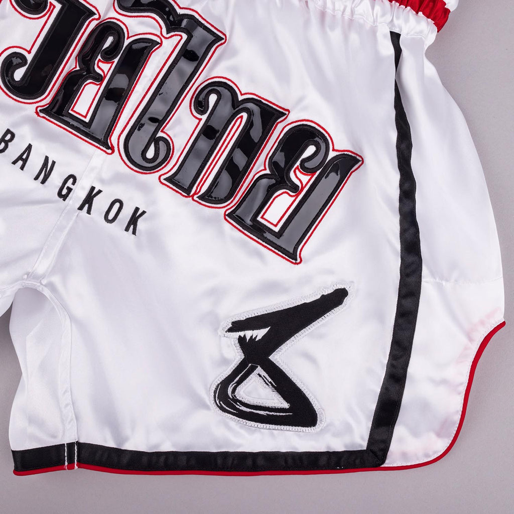 muay thai gear bangkok 8 WEAPONS Muay Thai Shorts, Bangkok, white-black – 8 WEAPONS Fightgear Shop