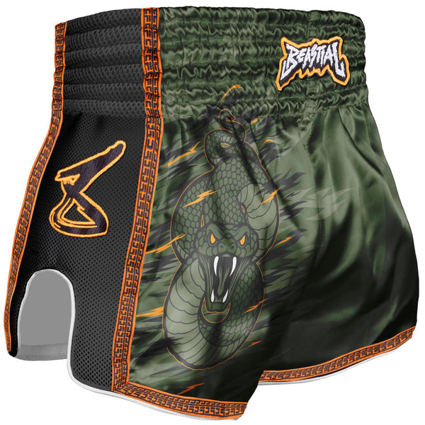 8 WEAPONS Muay Thai Shorts, Kids, Bestial Viper, khaki