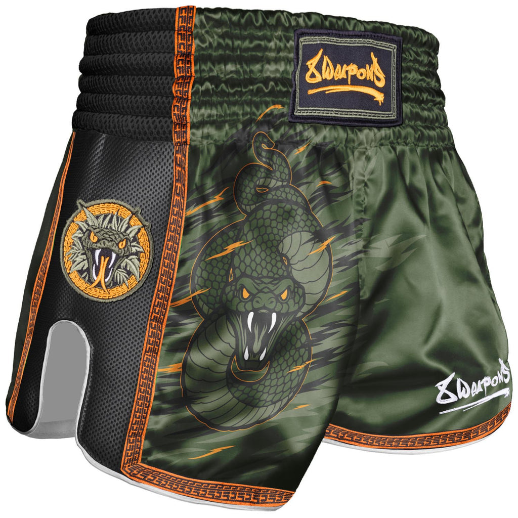 8 WEAPONS Muay Thai Shorts, Kids, Bestial Viper, khaki