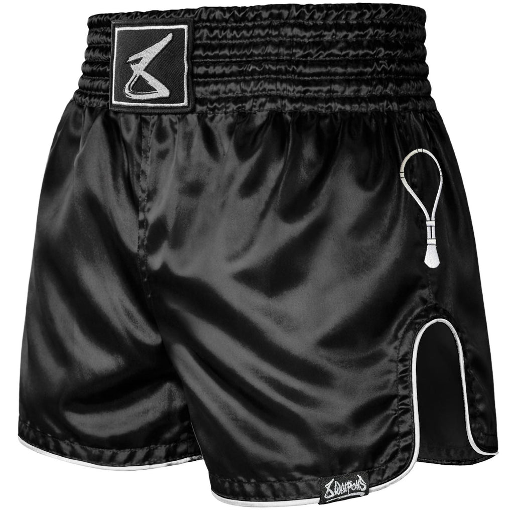 8 WEAPONS Muay Thai Shorts, Mongkol, black-white