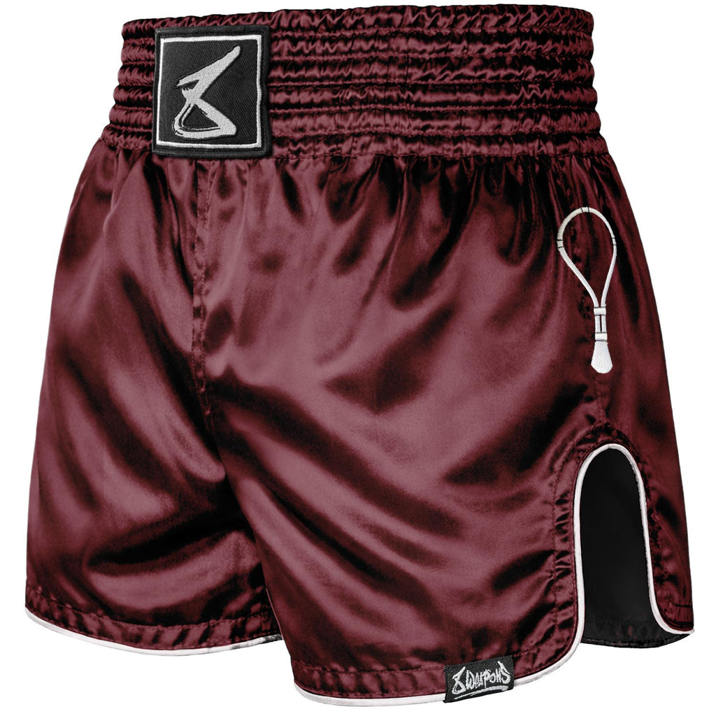8 WEAPONS Muay Thai Shorts, Mongkol, burgundy