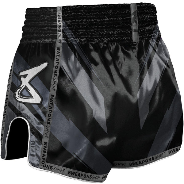 8 WEAPONS Muay Thai Shorts, Shift, black-matt
