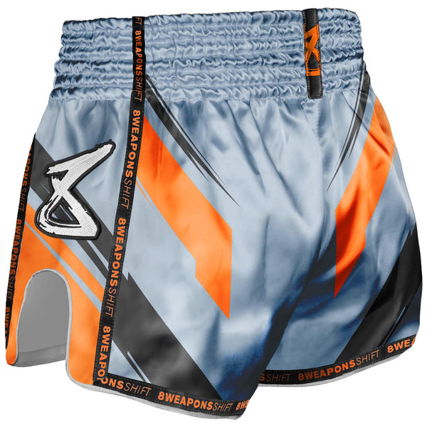 8 WEAPONS Muay Thai Shorts, Shift, ice-grey orange