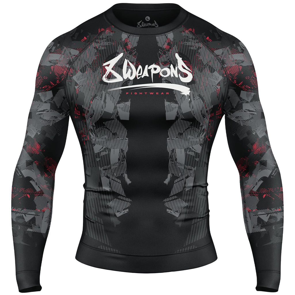 8 WEAPONS Rashguard, L/S, Hit 2.0, black-red
