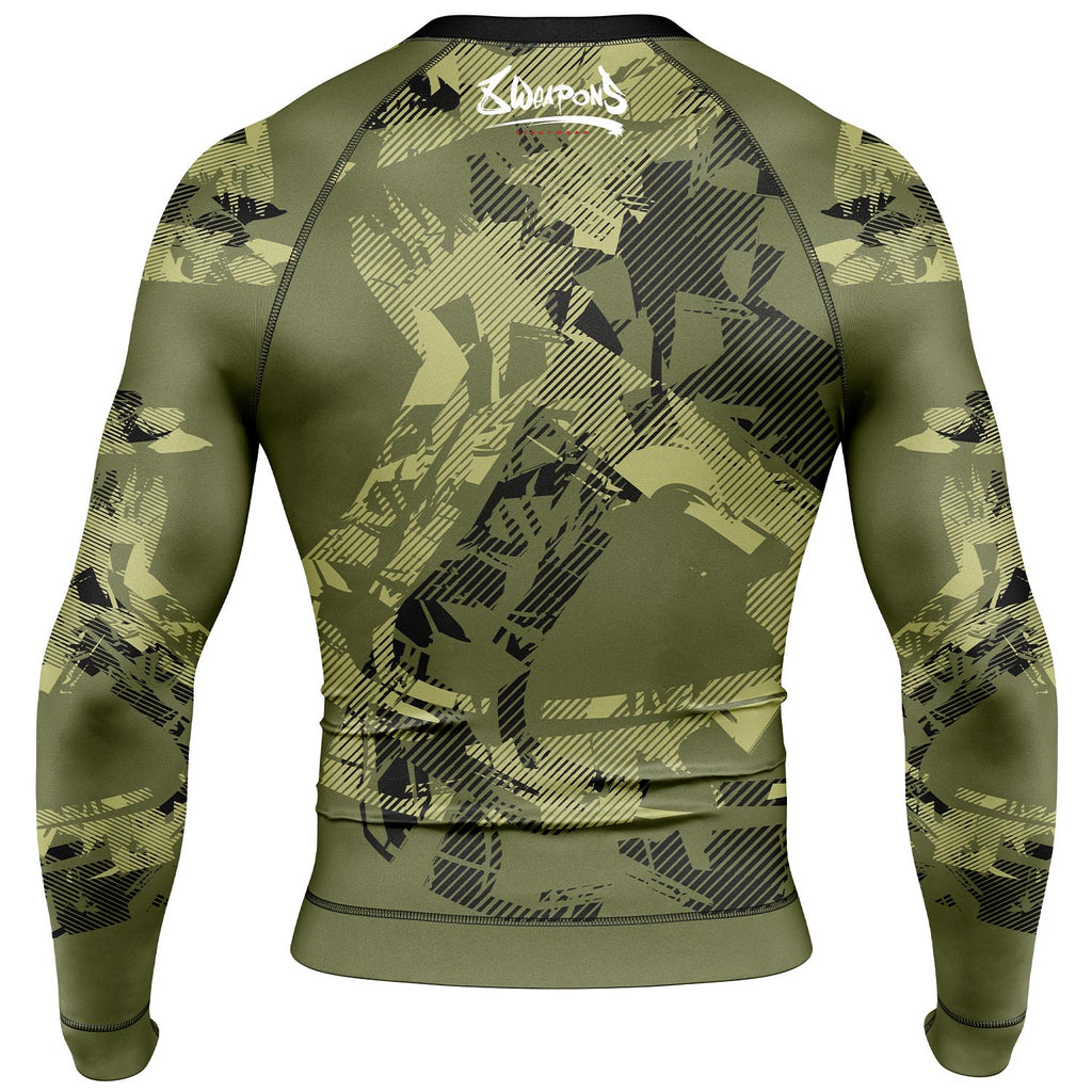 8 WEAPONS Rashguard, L/S, Hit 2.0, olive-black – 8 WEAPONS
