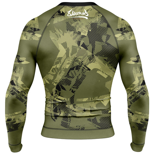8 WEAPONS Rashguard, L/S, Hit 2.0, olive-black