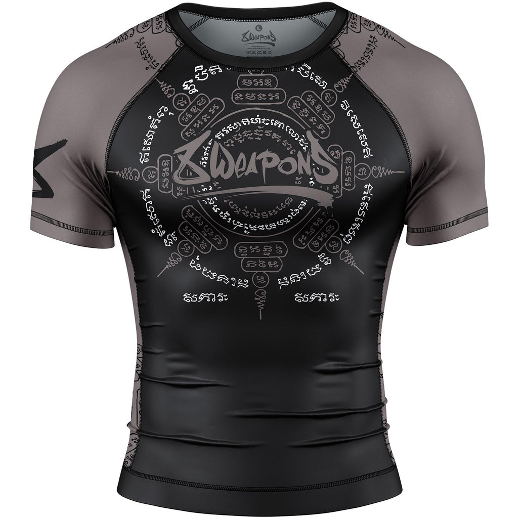 8 WEAPONS Rashguard, S/S, 8 Ways Yant 2.0, black-black