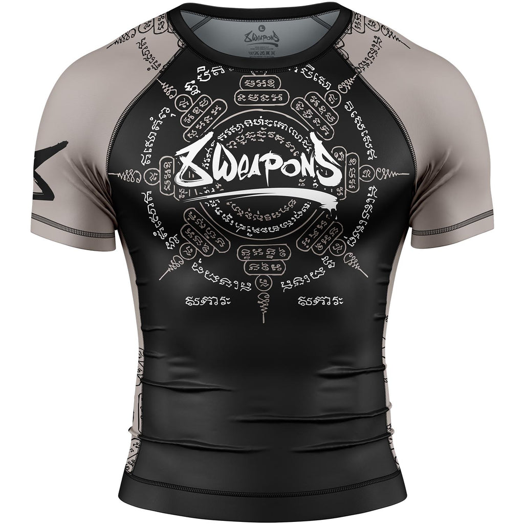 8 WEAPONS Rashguard, S/S, 8 Ways Yant 2.0, black-sand