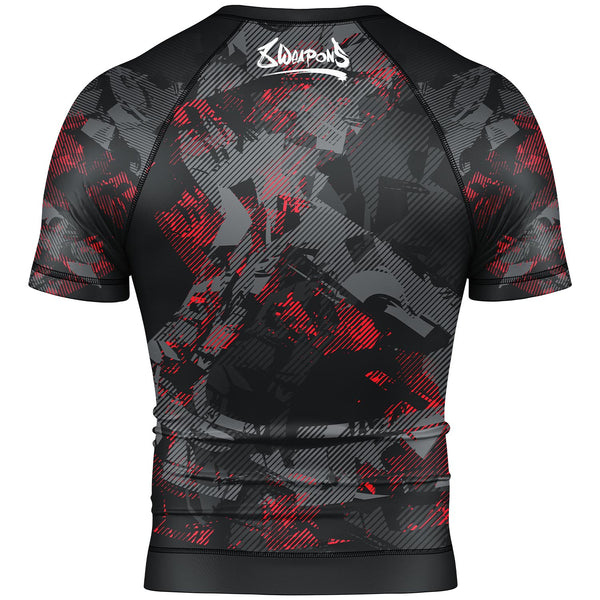 8 WEAPONS Rashguard, S/S, Hit 2.0, black-red