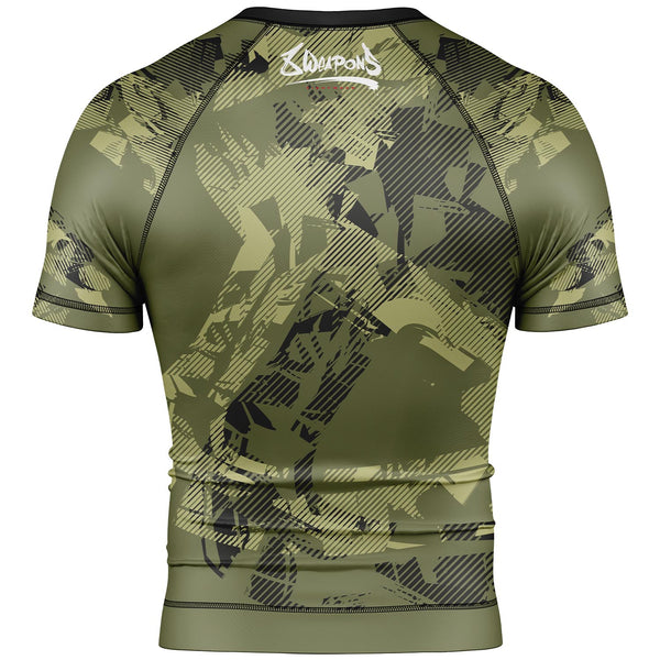 8 WEAPONS Rashguard, S/S, Hit 2.0, olive-black