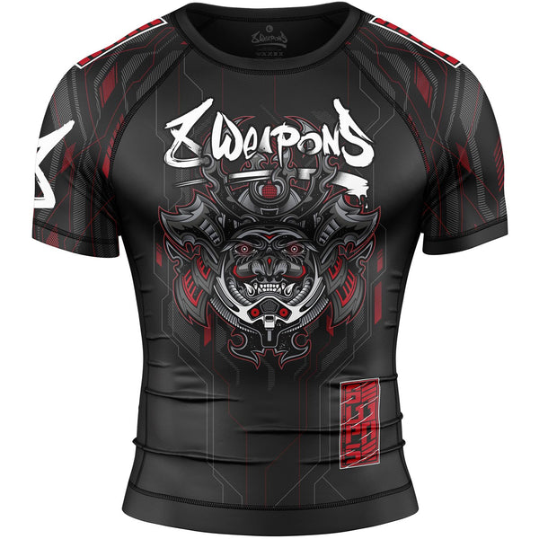 8 WEAPONS Rashguard, S/S, Samurai 2.0, black-red