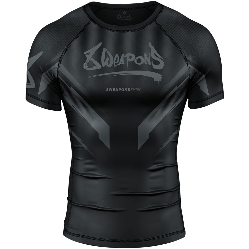 8 WEAPONS Rashguard, S/S, Shift, black-matt