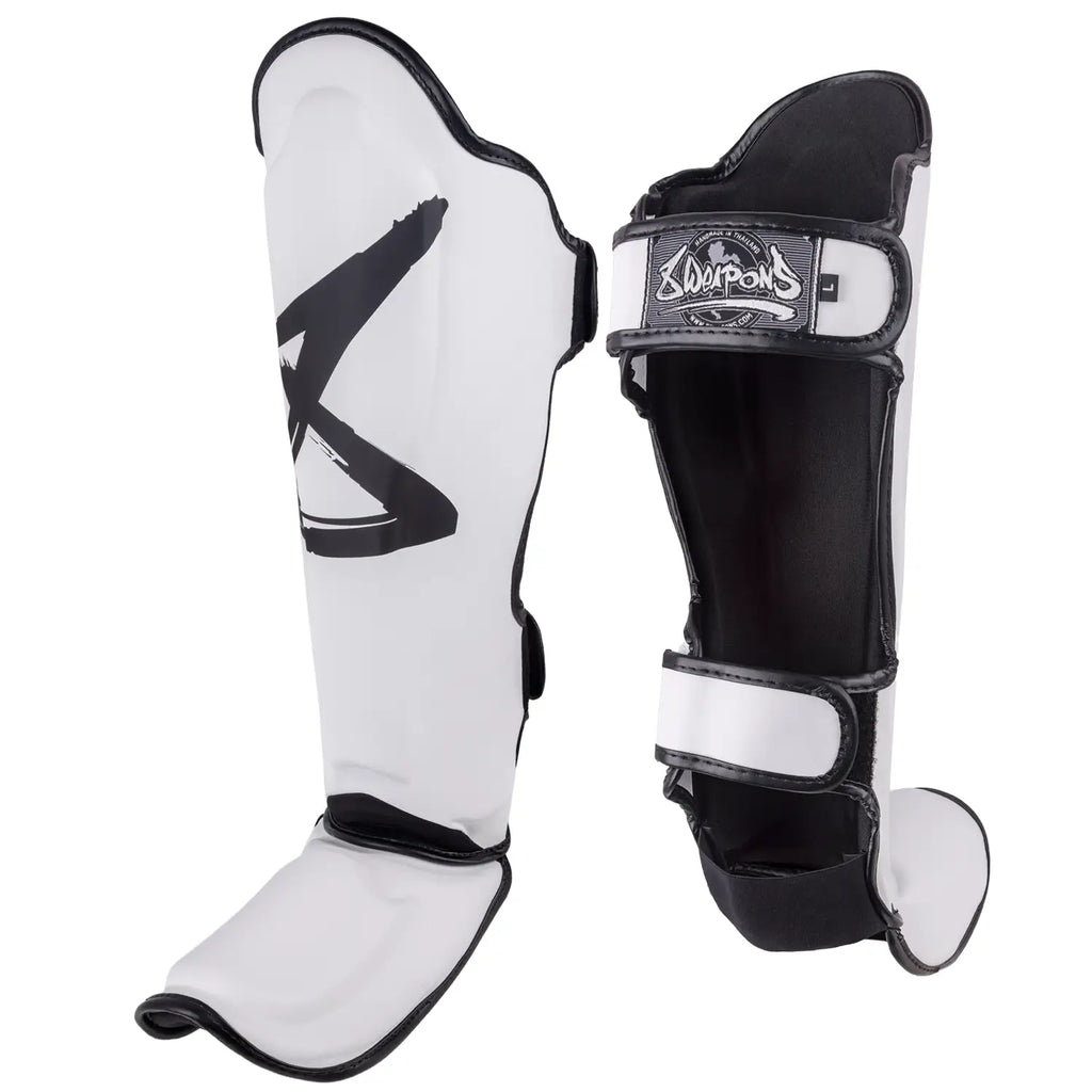 8 WEAPONS Shin Guards, BIG 8 Premium, white