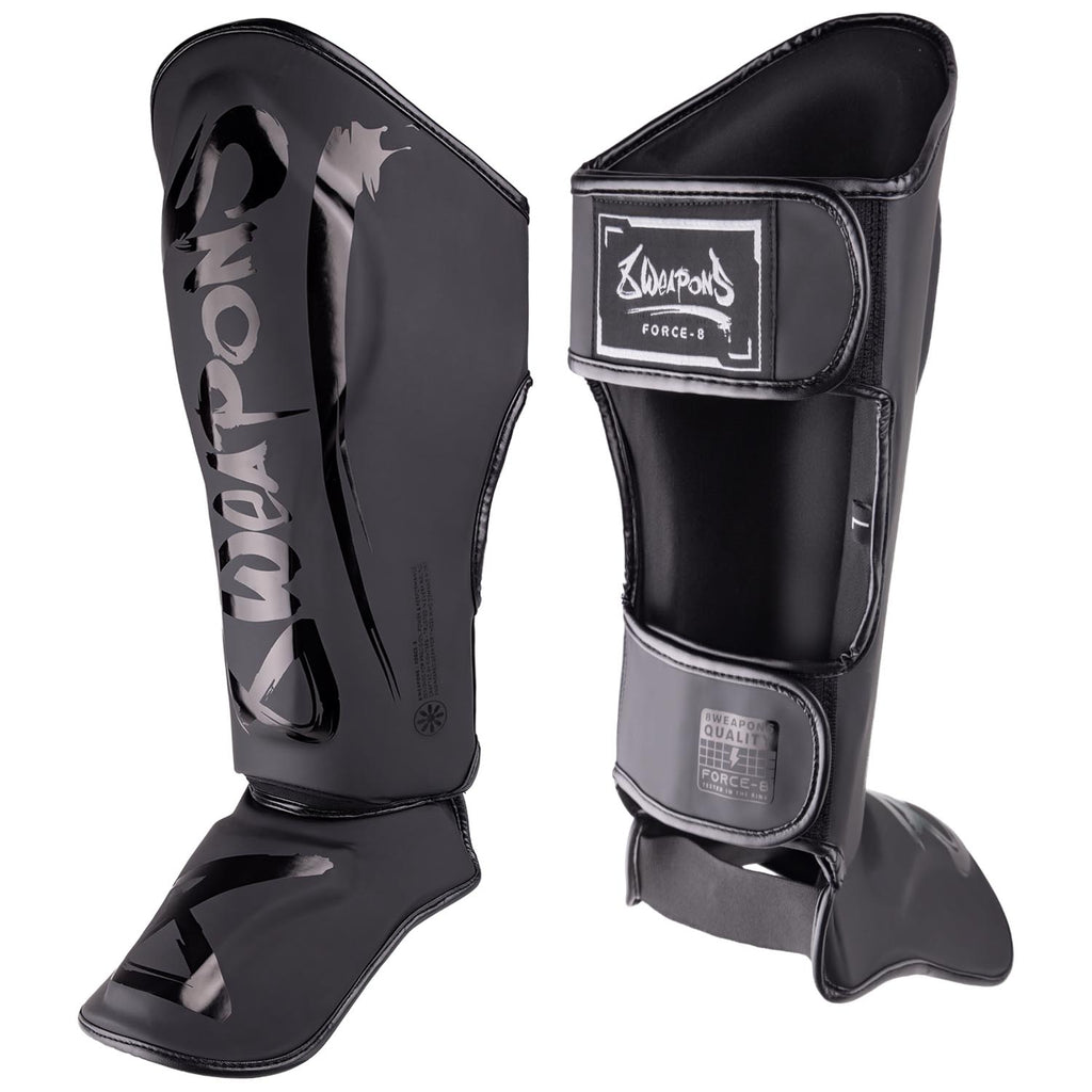 8 WEAPONS Shin Guards, Force 8, black-black