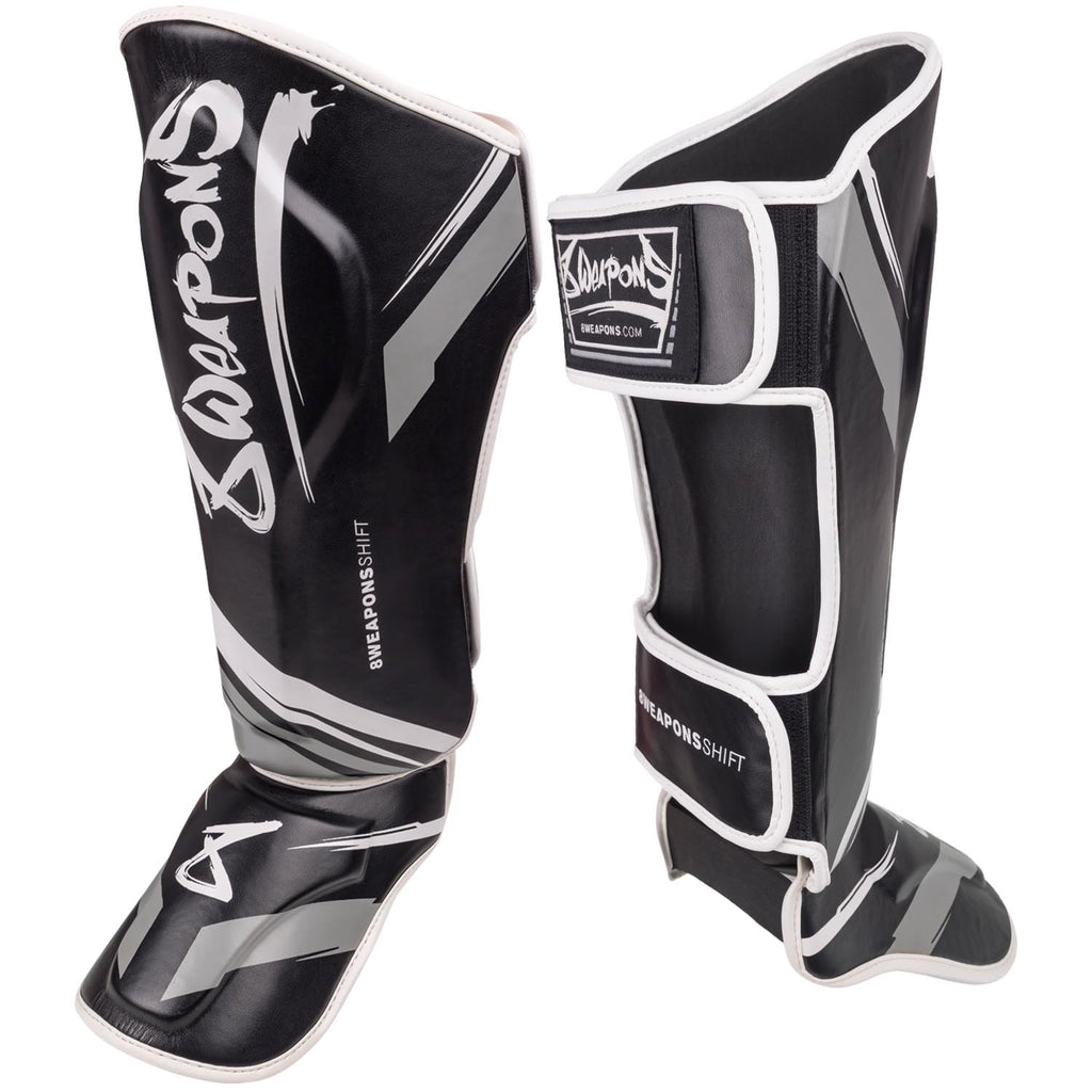 8 WEAPONS Shin Guards, Shift, black-white
