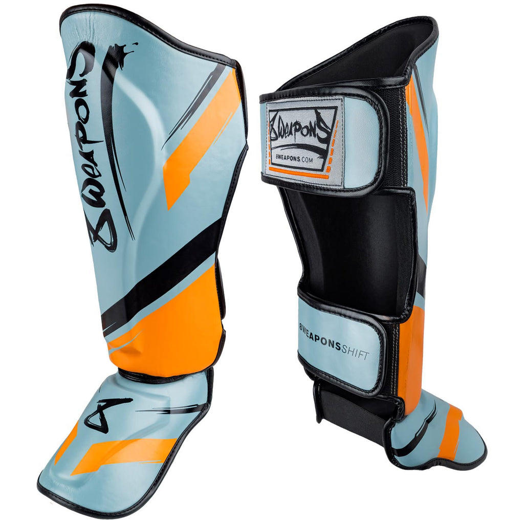 8 WEAPONS Shin Guards, Shift, ice-grey-orange