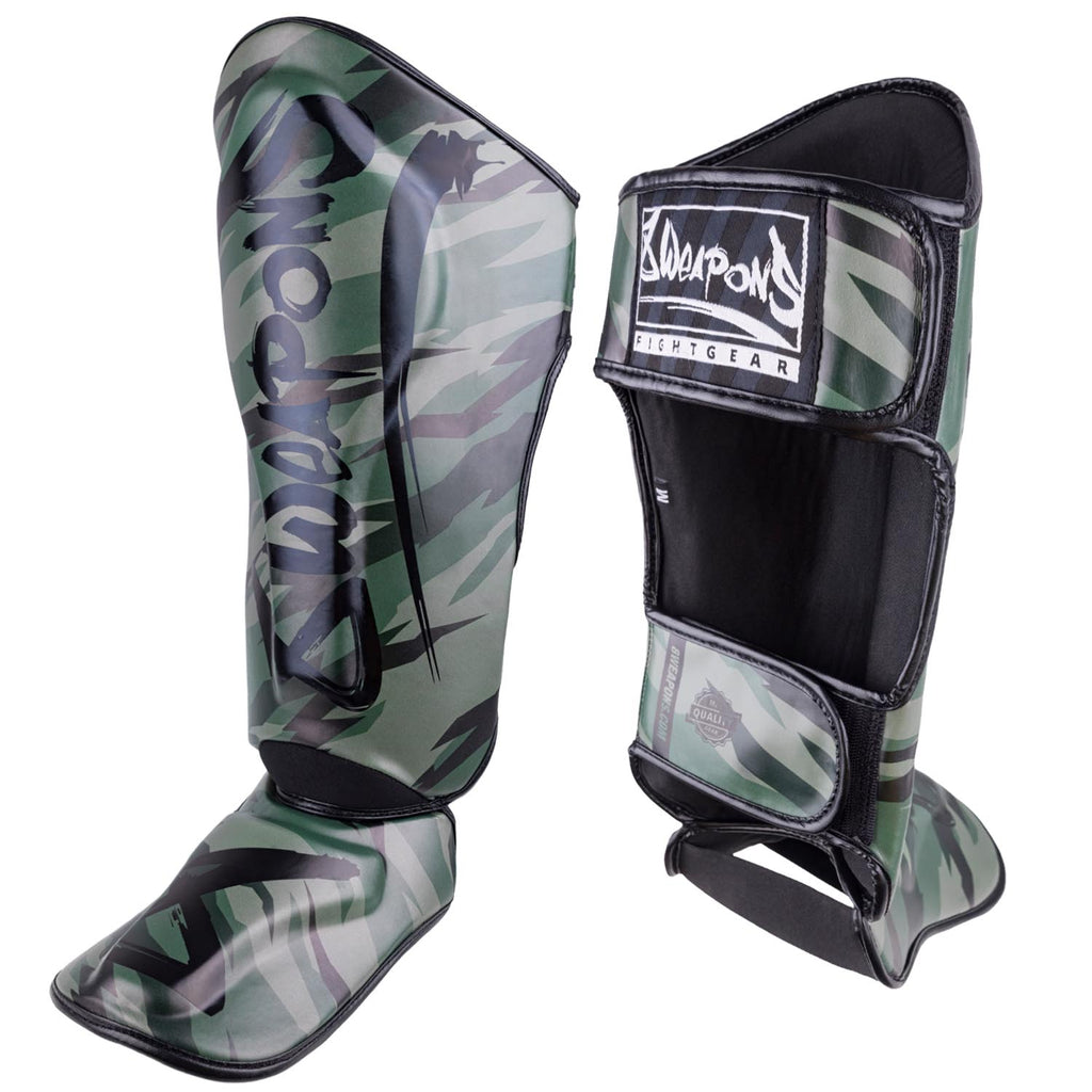 8 WEAPONS Shin Guards, Unlimited 2.0, woodland camo