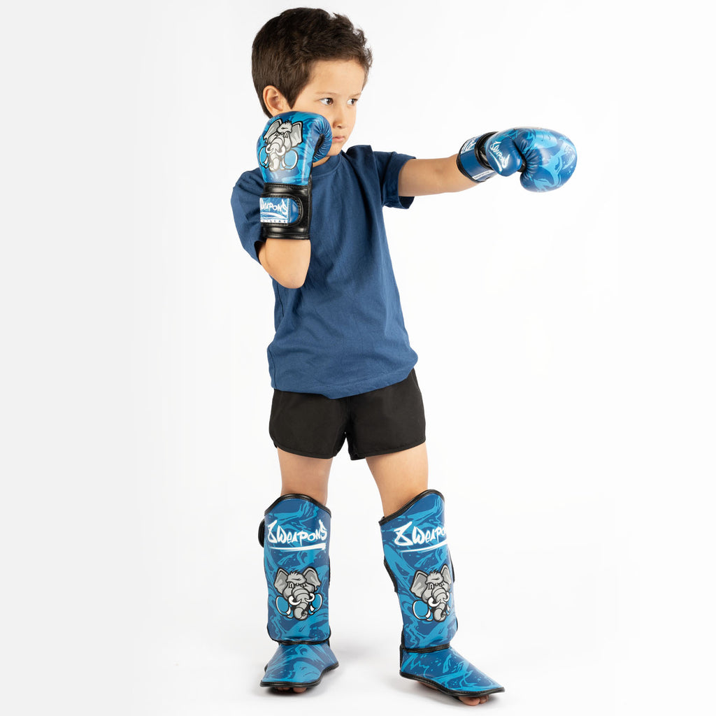 8 WEAPONS Shin Guards, Kids, Jipe, blue – 8 WEAPONS Fightgear Shop
