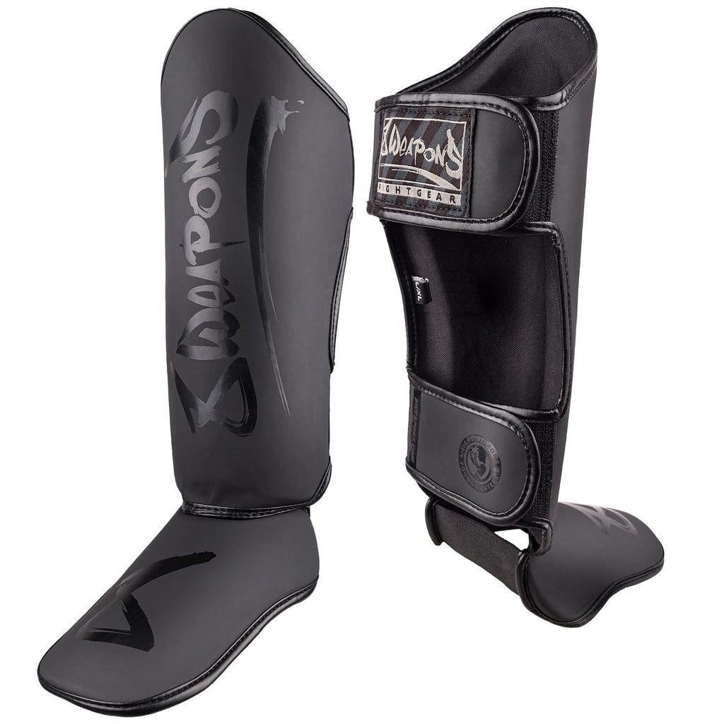 8 WEAPONS Shin Guards, Kids, Unlimited 2.0, black-black