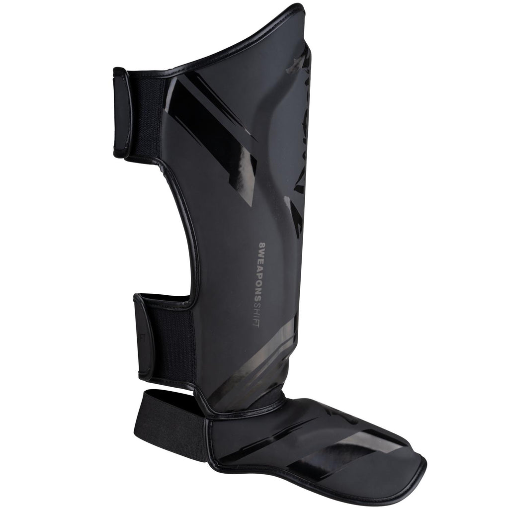 shin 様 8 WEAPONS Shin Guards, Shift, black-black – 8 WEAPONS Fightgear