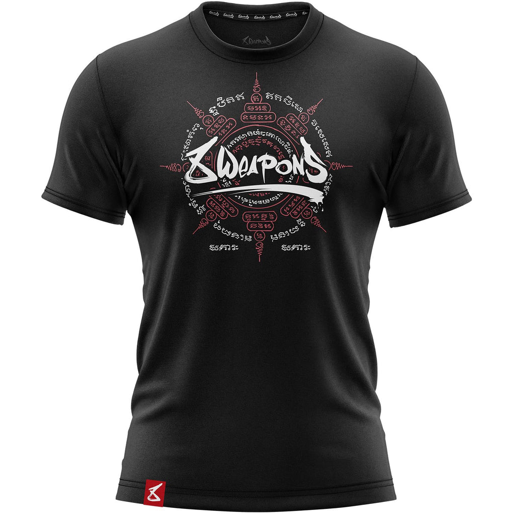 8 WEAPONS T-Shirt, 8 Ways Yant 2.0, black-bordeaux