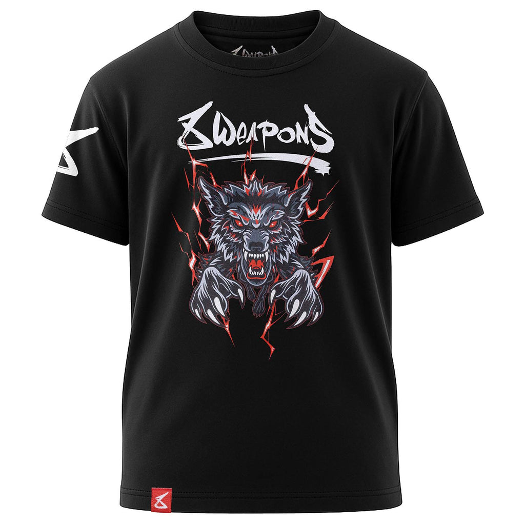 8 WEAPONS T-Shirt, Kids, Beastial Wolf, black-red