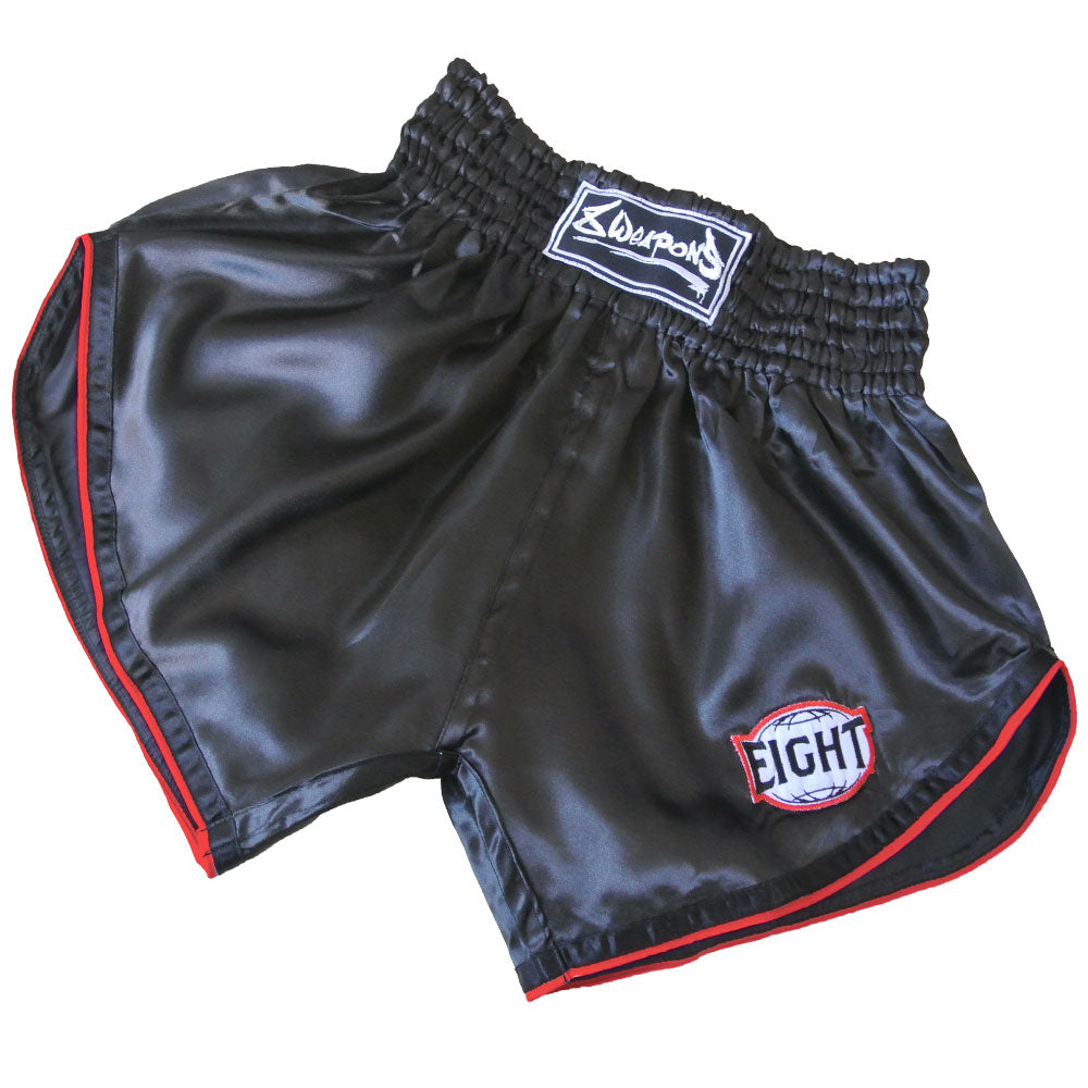 8 WEAPONS Muay Thai Shorts, Retro, black-red