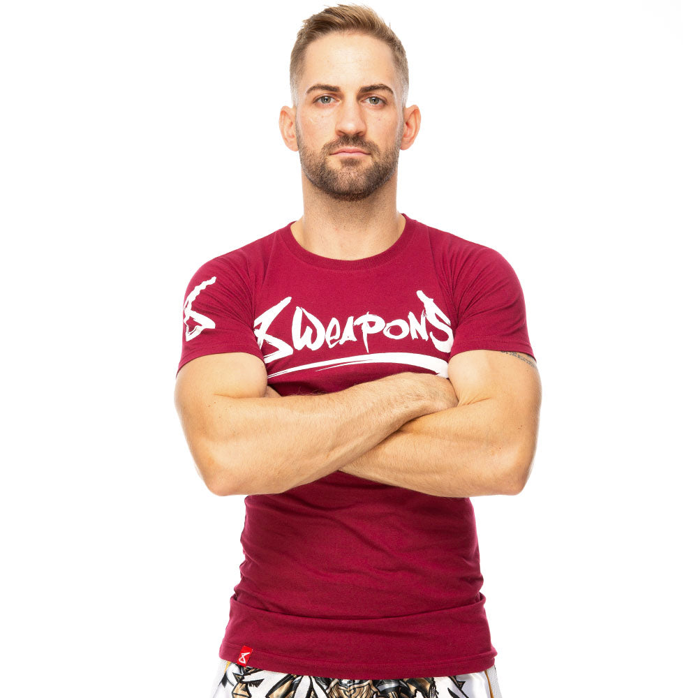 8 WEAPONS Muay Thai T-Shirt, Unlimited, maroon