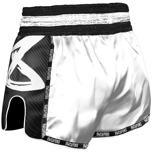 8 WEAPONS Muay Thai Shorts, Carbon, Snow Night, white