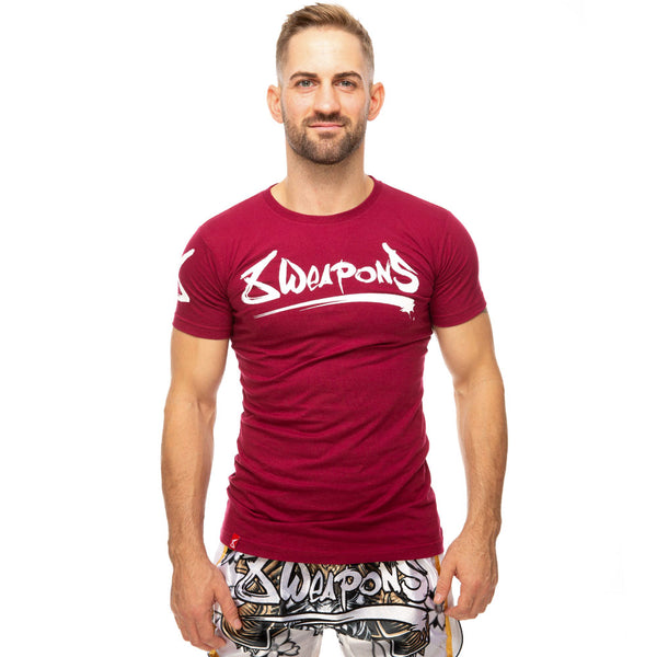 8 WEAPONS Muay Thai T-Shirt, Unlimited, maroon