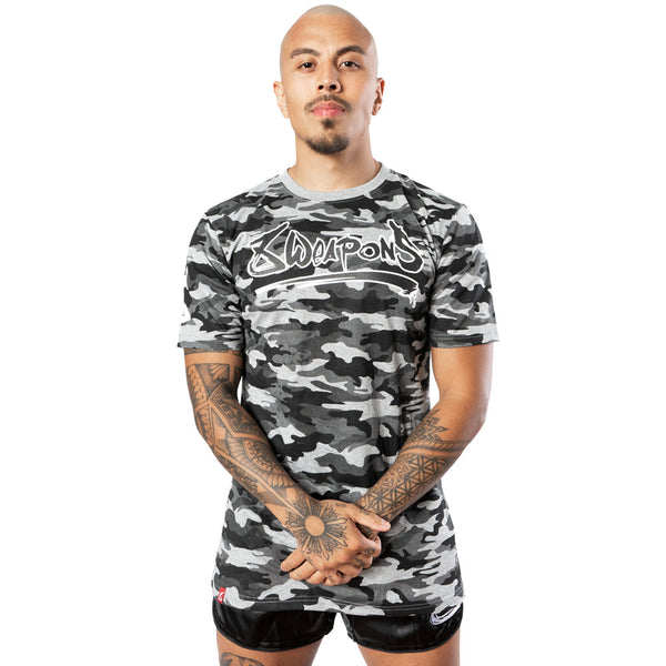 8 WEAPONS Muay Thai T-Shirt, Unlimited, camo grey